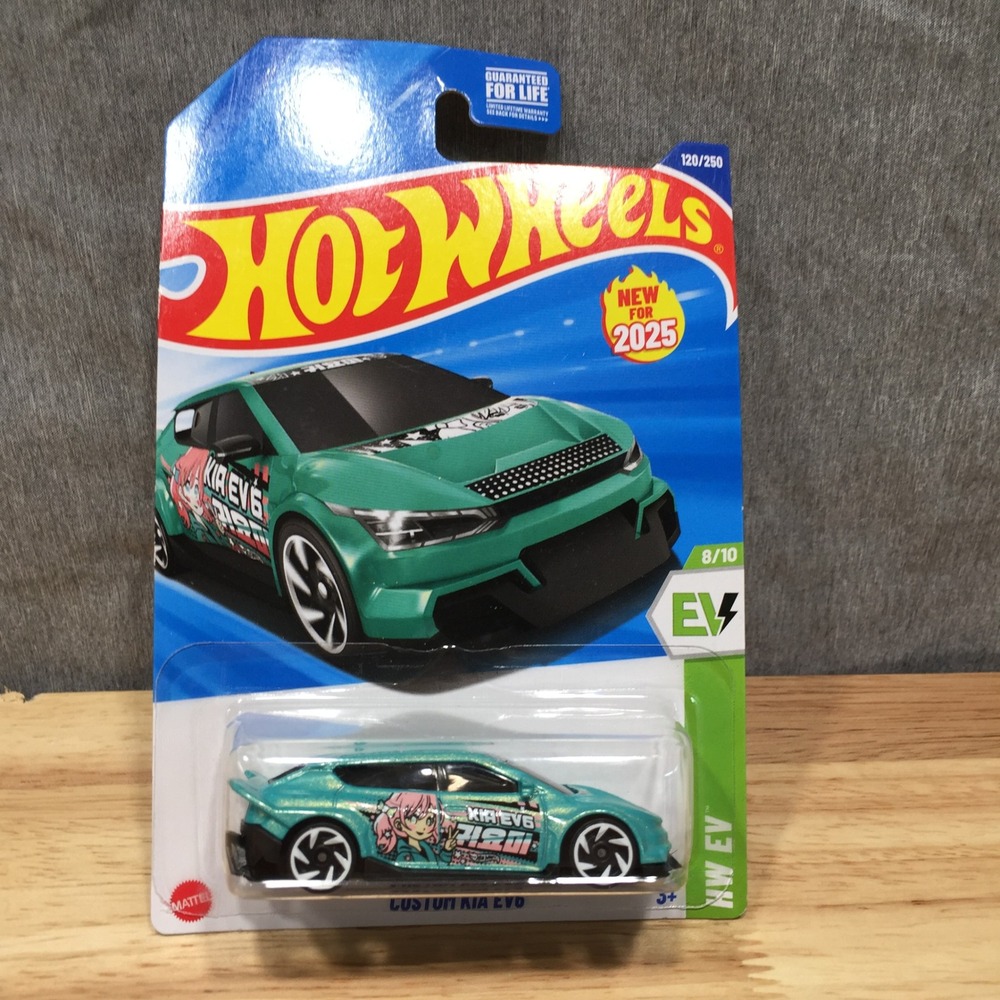Hot Wheels Toy Car Custom Kia EV6 HW‎ EV 120/250 2025 Teal